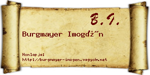 Burgmayer Imogén névjegykártya